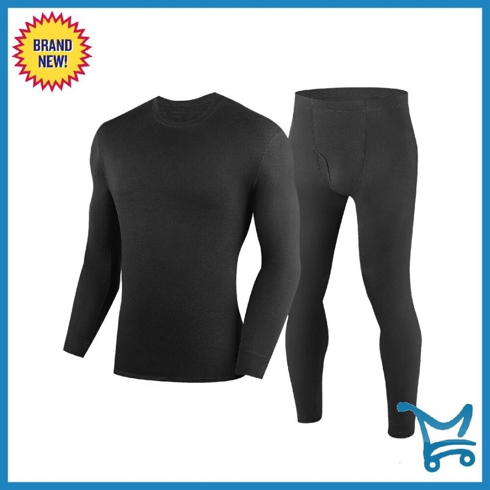 Men's Merino Wool Base Layer Set Thermal Top Bottom Winter Activewear